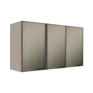 Módulo Armário Aéreo 68x120x34cm 3 Portas Vidro Reflecta Cozinha Modulada Robel Fendi