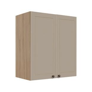 Módulo Armário Aéreo 68x60x34cm 2 Portas 100% MDF Cozinha Modulada Provence Robel Hanover/Fendi Matte