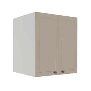Módulo Armário Aéreo 68x60x56cm 2 Portas 100% MDF Cozinha Provence Robel Branco/Fendi Matte