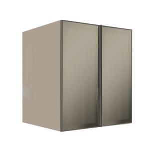 Módulo Armário Aéreo 68x60x56cm 2 Portas Vidro Reflecta Cozinha Modulada Robel Fendi