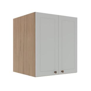 Módulo Armário Aéreo 68x60x56cm 2 Portas 100% MDF Cozinha Provence Robel Hanover/Branco Matte