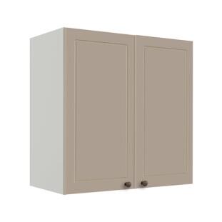 Módulo Armário Aéreo 68x70x34cm 2 Portas 100% MDF Cozinha Modulada Provence Robel Branco/Fendi Matte