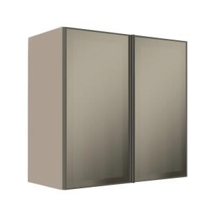 Módulo Armário Aéreo 68x70x34cm 2 Portas Vidro Reflecta Cozinha Modulada Robel Fendi
