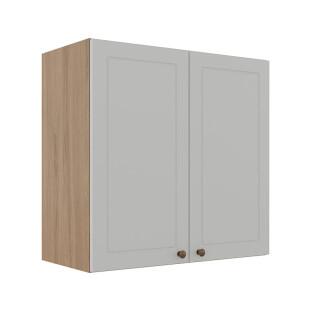 Módulo Armário Aéreo 68x70x34cm 2 Portas 100% MDF Cozinha Modulada Provence Robel Hanover/Branco Matte