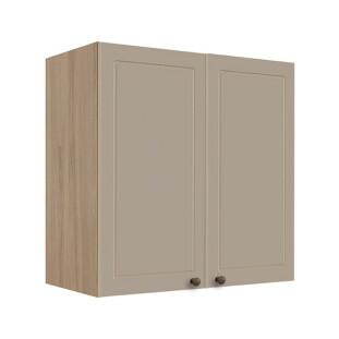 Módulo Armário Aéreo 68x70x34cm 2 Portas 100% MDF Cozinha Modulada Provence Robel Hanover/Fendi Matte