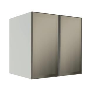 Módulo Armário Aéreo 68x70x56cm 2 Portas Vidro Reflecta Cozinha Modulada Robel Branco