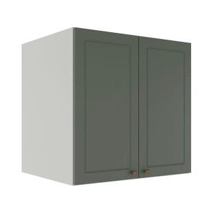 Módulo Armário Aéreo 68x70x56cm 2 Portas 100% MDF Cozinha Provence Robel Branco/Sálvia Matte