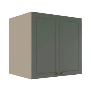 Módulo Armário Aéreo 68x70x56cm 2 Portas 100% MDF Cozinha Provence Robel Fendi/Sálvia Matte