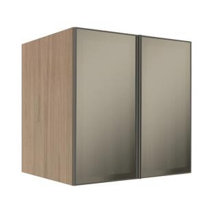 Módulo Armário Aéreo 68x70x56cm 2 Portas Vidro Reflecta Cozinha Modulada Robel Hanover