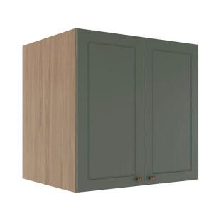 Módulo Armário Aéreo 68x70x56cm 2 Portas 100% MDF Cozinha Provence Robel Hanover/Sálvia Matte