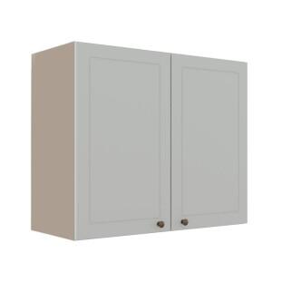 Módulo Armário Aéreo 68x80x34cm 2 Portas 100% MDF Cozinha Modulada Provence Robel Fendi/Branco Matte