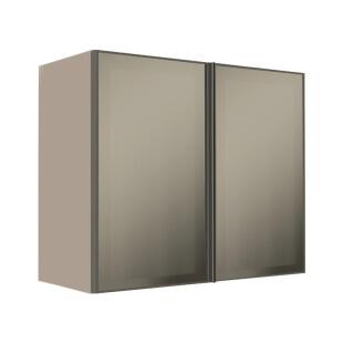 Módulo Armário Aéreo 68x80x34cm 2 Portas Vidro Reflecta Cozinha Modulada Robel Fendi