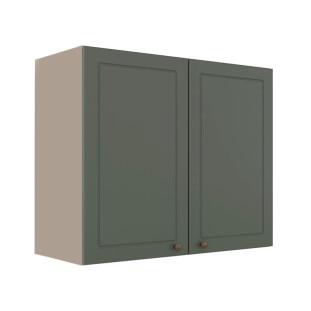 Módulo Armário Aéreo 68x80x34cm 2 Portas 100% MDF Cozinha Modulada Provence Robel Fendi/Salvia Matte
