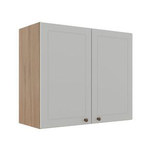 Módulo Armário Aéreo 68x80x34cm 2 Portas 100% MDF Cozinha Modulada Provence Robel Hanover/Branco Matte