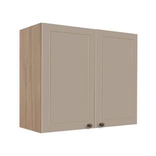 Módulo Armário Aéreo 68x80x34cm 2 Portas 100% MDF Cozinha Modulada Provence Robel Hanover/Fendi Matte