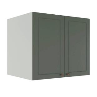 Módulo Armário Aéreo 68x80x56cm 2 Portas 100% MDF Cozinha Provence Robel Branco/Sálvia Matte