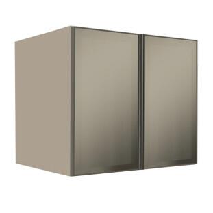 Módulo Armário Aéreo 68x80x56cm 2 Portas Vidro Reflecta Cozinha Modulada Robel Fendi