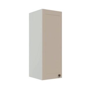 Módulo Armário Aéreo 88x30x34cm 1 Porta 100% MDF Cozinha Provence Robel Branco/Fendi Matte