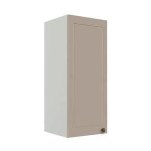 Módulo Armário Aéreo 88x35x34cm 1 Porta 100% MDF Cozinha Provence Robel Branco/Fendi Matte