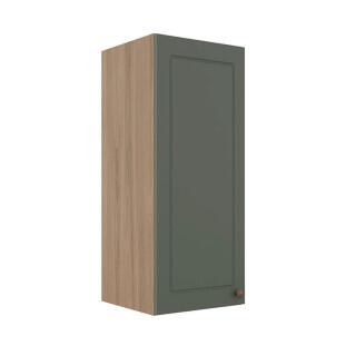 Módulo Armário Aéreo 88x35x34cm 1 Porta 100% MDF Cozinha Provence Robel Hanover/Salvia Matte
