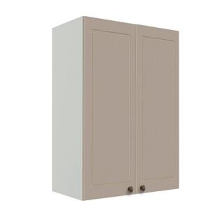 Módulo Armário Aéreo 88x60x34cm 2 Portas 100% MDF Cozinha Provence Robel Branco/Fendi Matte