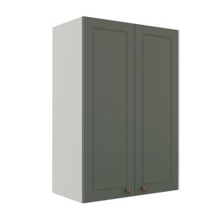 Módulo Armário Aéreo 88x60x34cm 2 Portas 100% MDF Cozinha Provence Robel Branco/Salvia Matte