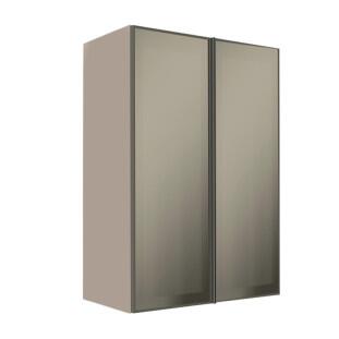 Módulo Armário Aéreo 88x60X34cm 2 Portas Vidro Reflecta Cozinha Modulada Robel Fendi