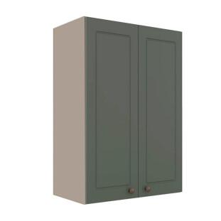 Módulo Armário Aéreo 88x60x34cm 2 Portas 100% MDF Cozinha Provence Robel Fendi/Salvia Matte