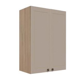 Módulo Armário Aéreo 88x60x34cm 2 Portas 100% MDF Cozinha Provence Robel Hanover/Fendi Matte