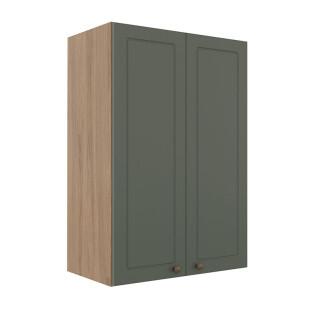 Módulo Armário Aéreo 88x60x34cm 2 Portas 100% MDF Cozinha Provence Robel Hanover/Salvia Matte