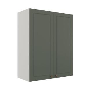 Módulo Armário Aéreo 88x70x34cm 2 Portas 100% MDF Cozinha Provence Robel Branco/Salvia Matte