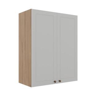 Módulo Armário Aéreo 88x70x34cm 2 Portas 100% MDF Cozinha Provence Robel Hanover/Branco Matte