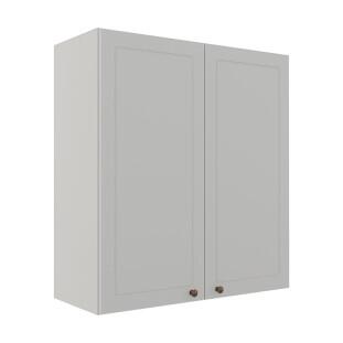 Módulo Armário Aéreo 88x80x34cm 2 Portas 100% MDF Cozinha Provence Robel Branco/Branco Matte