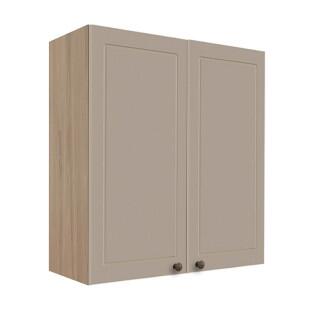 Módulo Armário Aéreo 88x80x34cm 2 Portas 100% MDF Cozinha Provence Robel Hanover/Fendi Matte