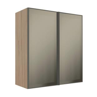 Módulo Armário Aéreo 88x80X34cm 2 Portas Vidro Reflecta Cozinha Modulada Robel Hanover