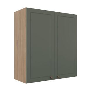 Módulo Armário Aéreo 88x80x34cm 2 Portas 100% MDF Cozinha Provence Robel Hanover/Salvia Matte