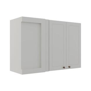 Módulo Armário Aéreo Canto Reto 68x100x34cm 100% MDF Cozinha Provence Robel Branco/Branco Matte
