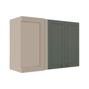 Módulo Armário Aéreo Canto Reto 68x100x34cm 100% MDF Cozinha Provence Robel Fendi/Salvia Matte
