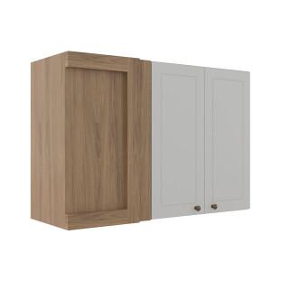 Módulo Armário Aéreo Canto Reto 68x100x34cm 100% MDF Cozinha Provence Robel Hanover/Branco Matte