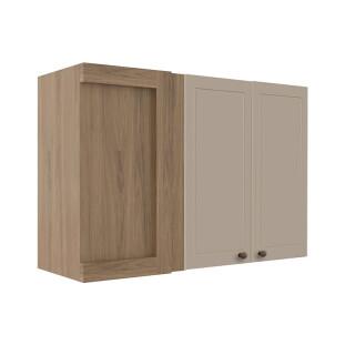 Módulo Armário Aéreo Canto Reto 68x100x34cm 100% MDF Cozinha Provence Robel Hanover/Fendi Matte