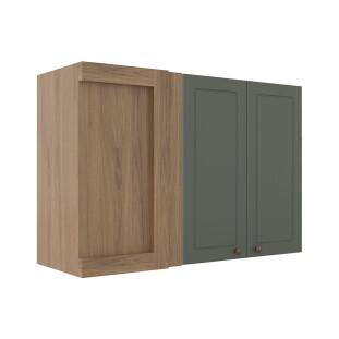Módulo Armário Aéreo Canto Reto 68x100x34cm 100% MDF Cozinha Provence Robel Hanover/Salvia Matte