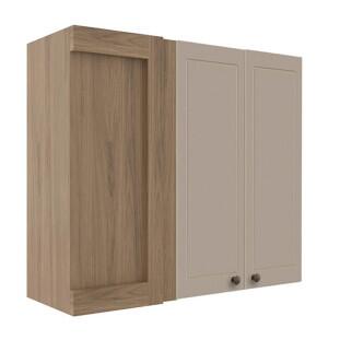 Módulo Armário Aéreo Canto Reto 88x100x34cm 100% MDF Cozinha Provence Robel Hanover/Fendi Matte