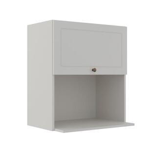 Módulo Armário Aéreo Nicho Micro-Ondas 68x60x43cm 100% MDF Cozinha Provence Robel Branco/Branco Matte