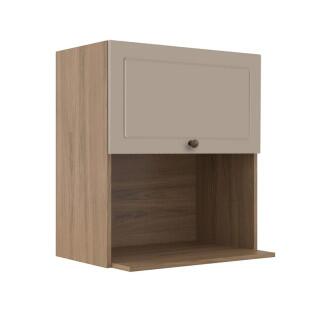 Módulo Armário Aéreo Nicho Micro-Ondas 68x60x43cm 100% MDF Cozinha Provence Robel Hanover/Fendi Matte