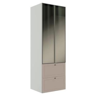 Módulo Paneleiro 172x70x56cm 2G 2P Vidro Reflecta Cozinha Provence Robel Branco/Fendi Matte