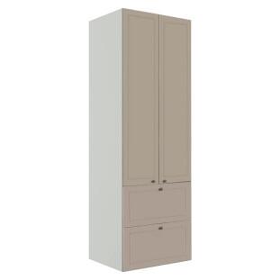 Módulo Paneleiro 172x70x56cm 2 Portas 2 Gavetas 100% MDF Cozinha Provence Robel Branco/Fendi Matte