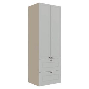 Módulo Paneleiro 172x70x56cm 2 Portas 2 Gavetas 100% MDF Cozinha Provence Robel Fendi/Branco Matte