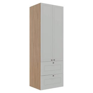 Módulo Paneleiro 172x70x56cm 2 Portas 2 Gavetas 100% MDF Cozinha Provence Robel Hanover/Branco Matte