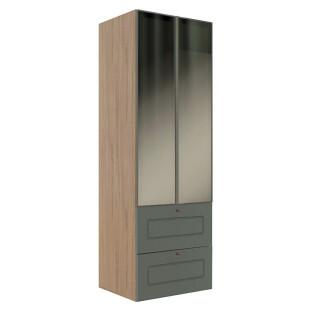 Módulo Paneleiro 172x70x56cm 2G 2P Vidro Reflecta Cozinha Provence Robel Hanover/Salvia Matte