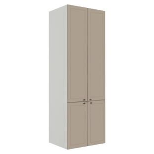 Módulo Paneleiro 208x70x56cm 4 Portas 100% MDF Cozinha Provence Robel Branco/Fendi Matte
